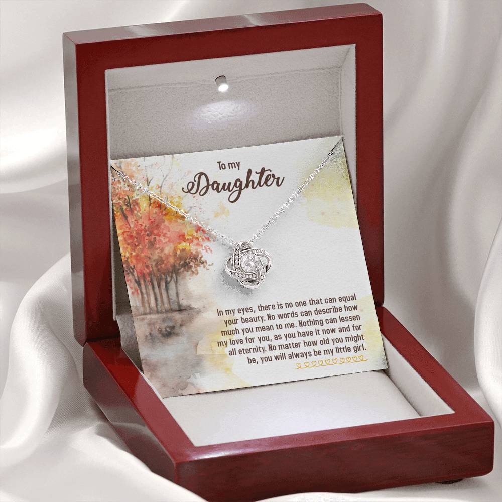 TO MY DAUGHTER "EQUAL YOUR BEAUTY - FALL" LOVE KNOT NECKLACE GIFT SET - ON CLOUD NINE GIFTS