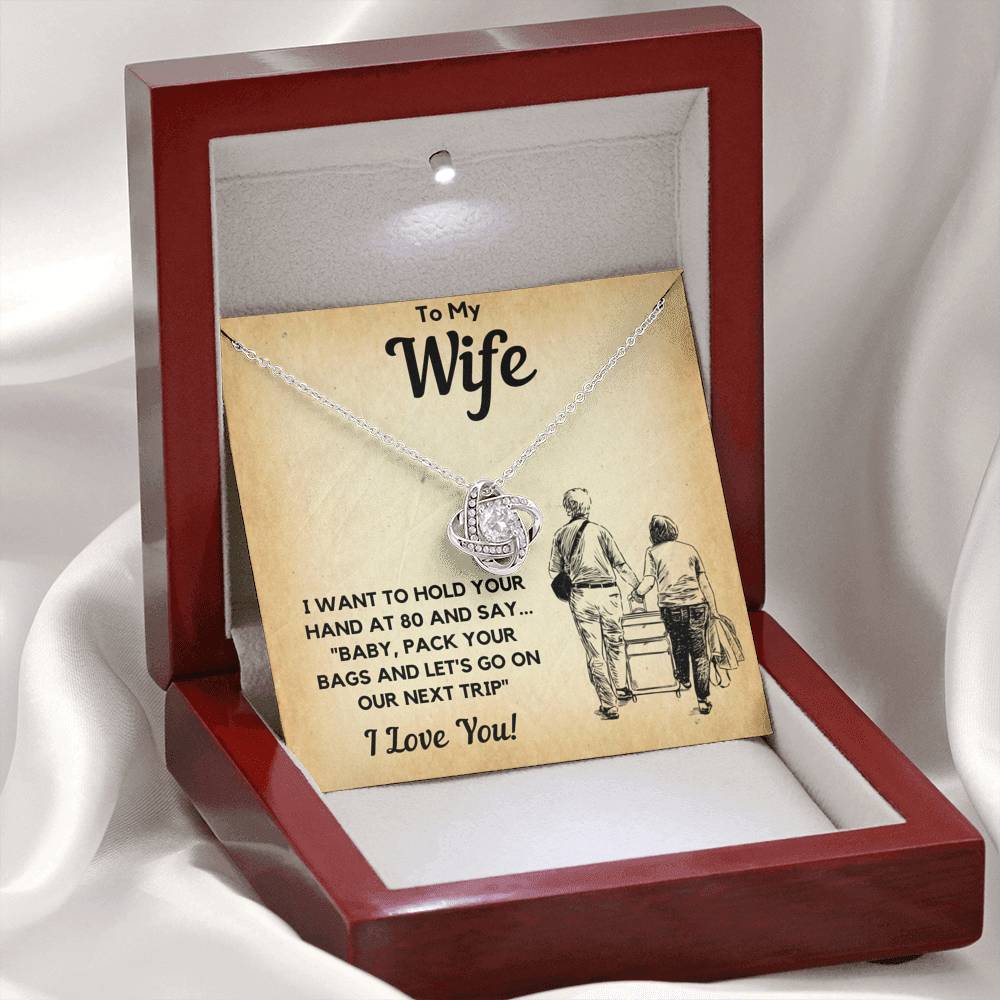 TO MY WIFE BAGS LOVE KNOT NECKLACE GIFT SET - ON CLOUD NINE GIFTS