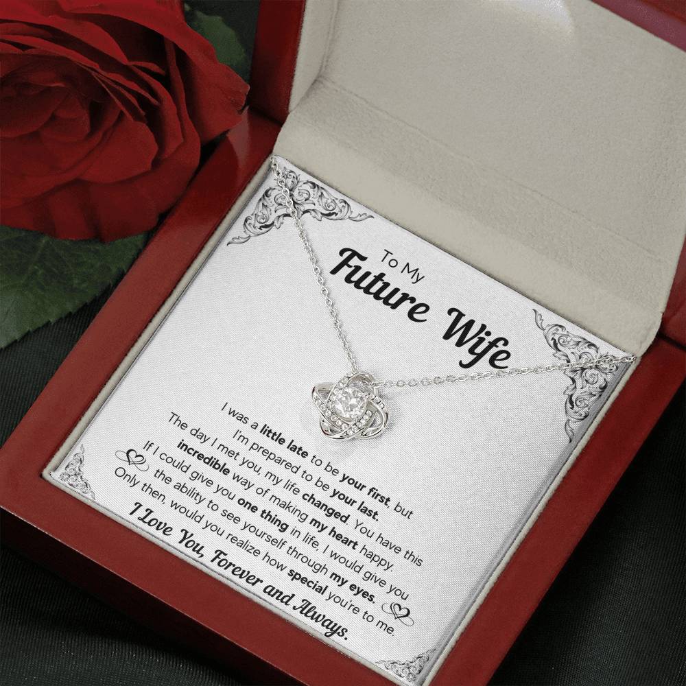 TO MY FUTURE WIFE LITTLE LATE LOVE KNOT NECKLACE GIFT SET - ON CLOUD NINE GIFTS