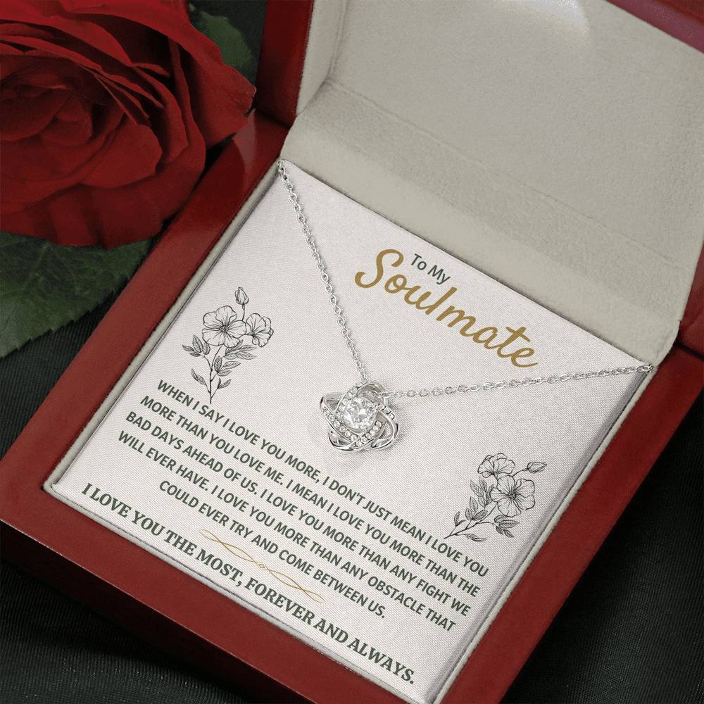 TO MY SOULMATE "THE MOST - GOLDEN" LOVE KNOT NECKLACE GIFT SET - ON CLOUD NINE GIFTS