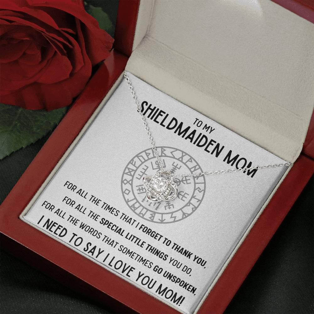 TO MY SHIELDMAIDEN MOM "FOR ALL" LOVE KNOT NECKLACE GIFT SET - ON CLOUD NINE GIFTS