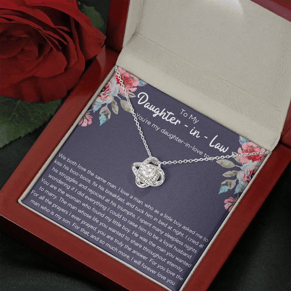 TO MY DAUGHTER IN LAW DAUGHTER IN LOVE LOVE KNOT NECKLACE GIFT SET - ON CLOUD NINE GIFTS