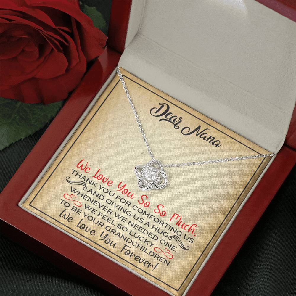 DEAR NANA "HUG" LOVE KNOT NECKLACE GIFT SET - ON CLOUD NINE GIFTS