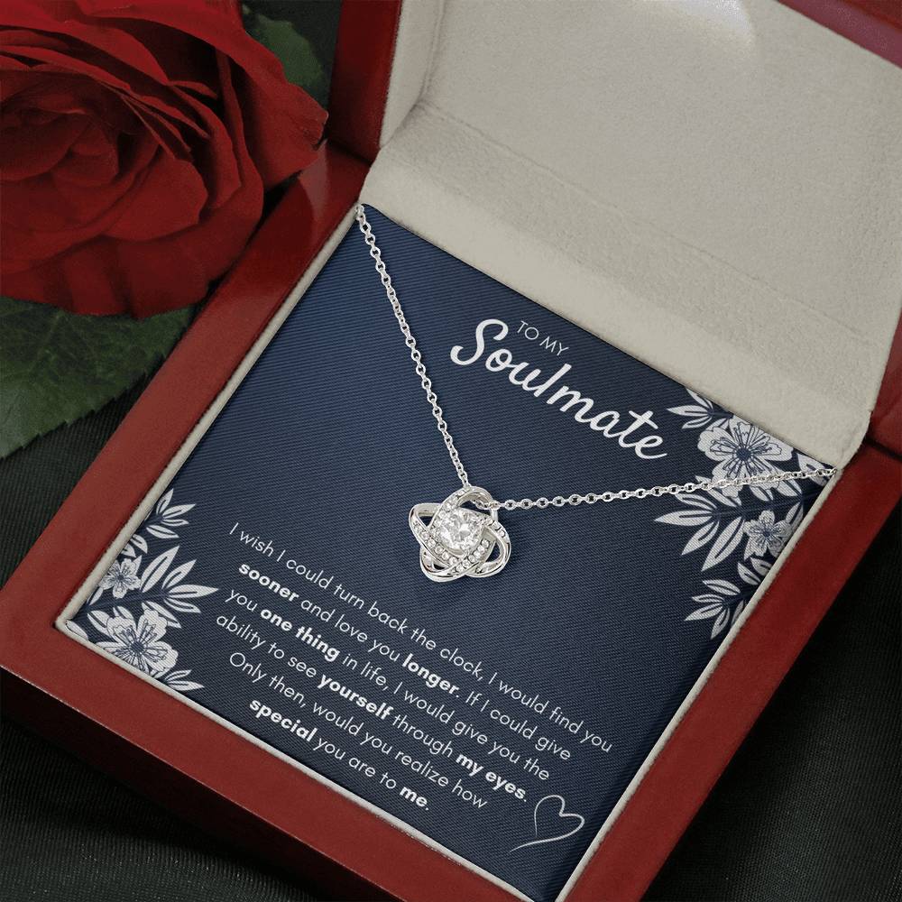 TO MY SOULMATE "FIND YOU SOONER" LOVE KNOT NECKLACE GIFT SET - ON CLOUD NINE GIFTS