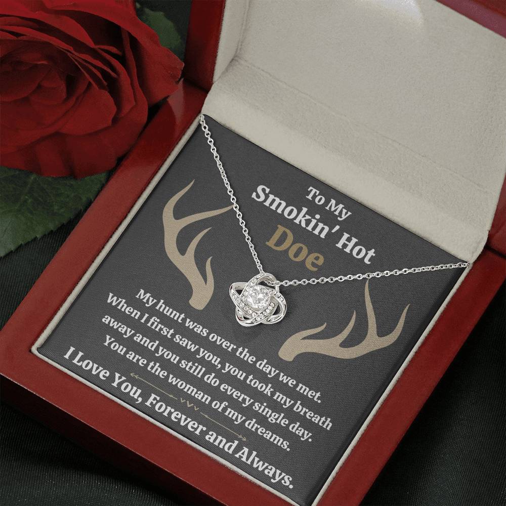 TO MY SMOKIN HOT DOE "DREAMS - DARK" LOVE KNOT NECKLACE GIFT SET - ON CLOUD NINE GIFTS