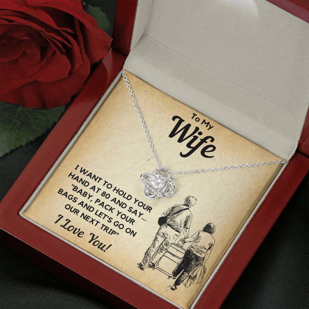 TO MY WIFE BAGS LOVE KNOT NECKLACE GIFT SET - ON CLOUD NINE GIFTS