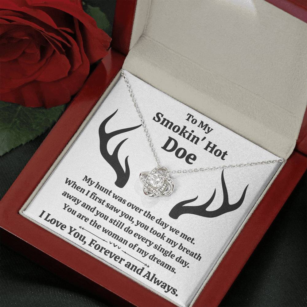 TO MY SMOKIN HOT DOE "DREAMS" LOVE KNOT NECKLACE GIFT SET - ON CLOUD NINE GIFTS