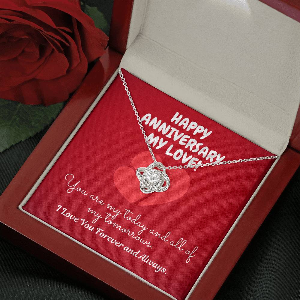 TO MY LOVE "TOMORROW" LOVE KNOT NECKLACE ANNIVERSARY GIFT SET - ON CLOUD NINE GIFTS