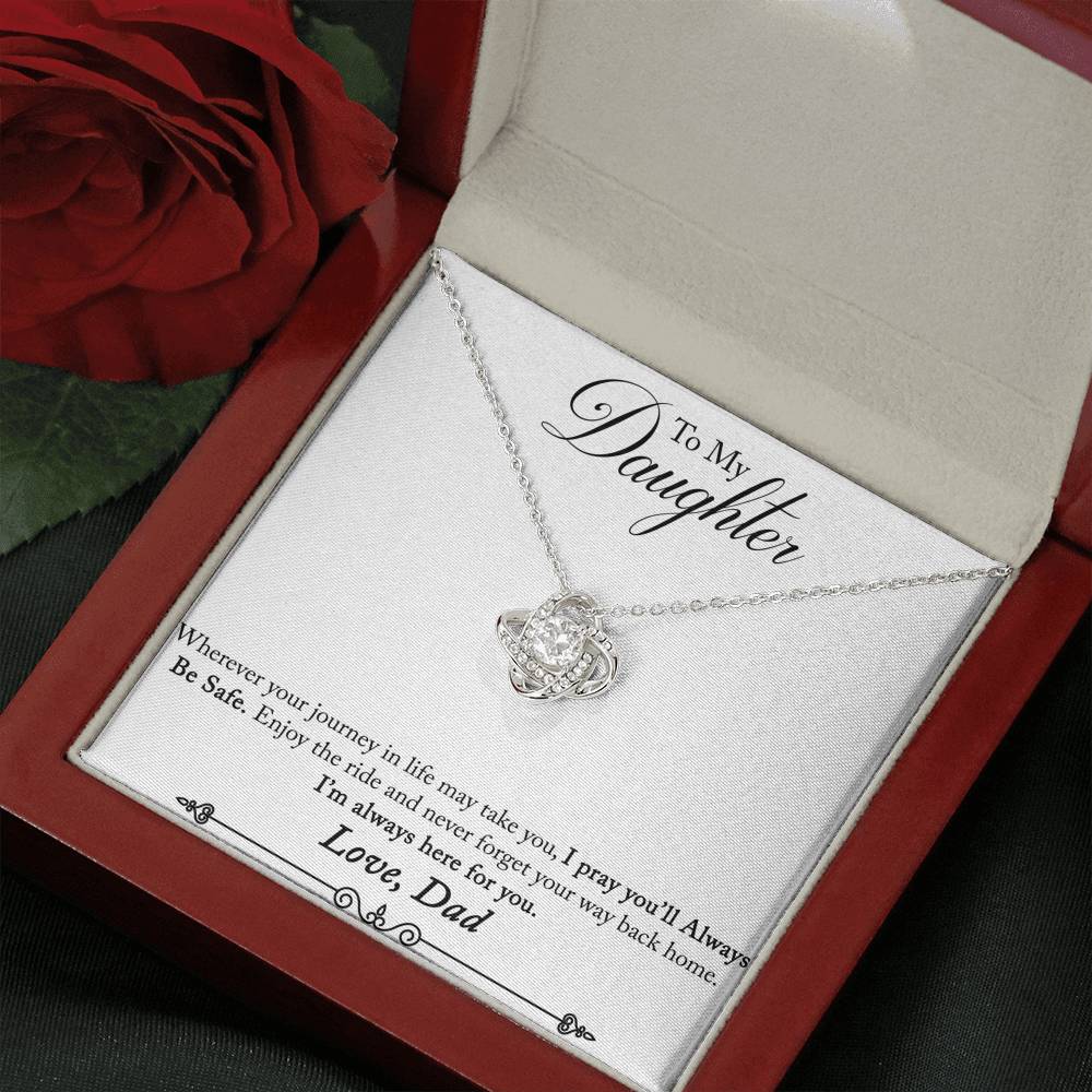 TO MY DAUGHTER "ENJOY THE RIDE" LOVE KNOT NECKLACE GIFT SET - ON CLOUD NINE GIFTS