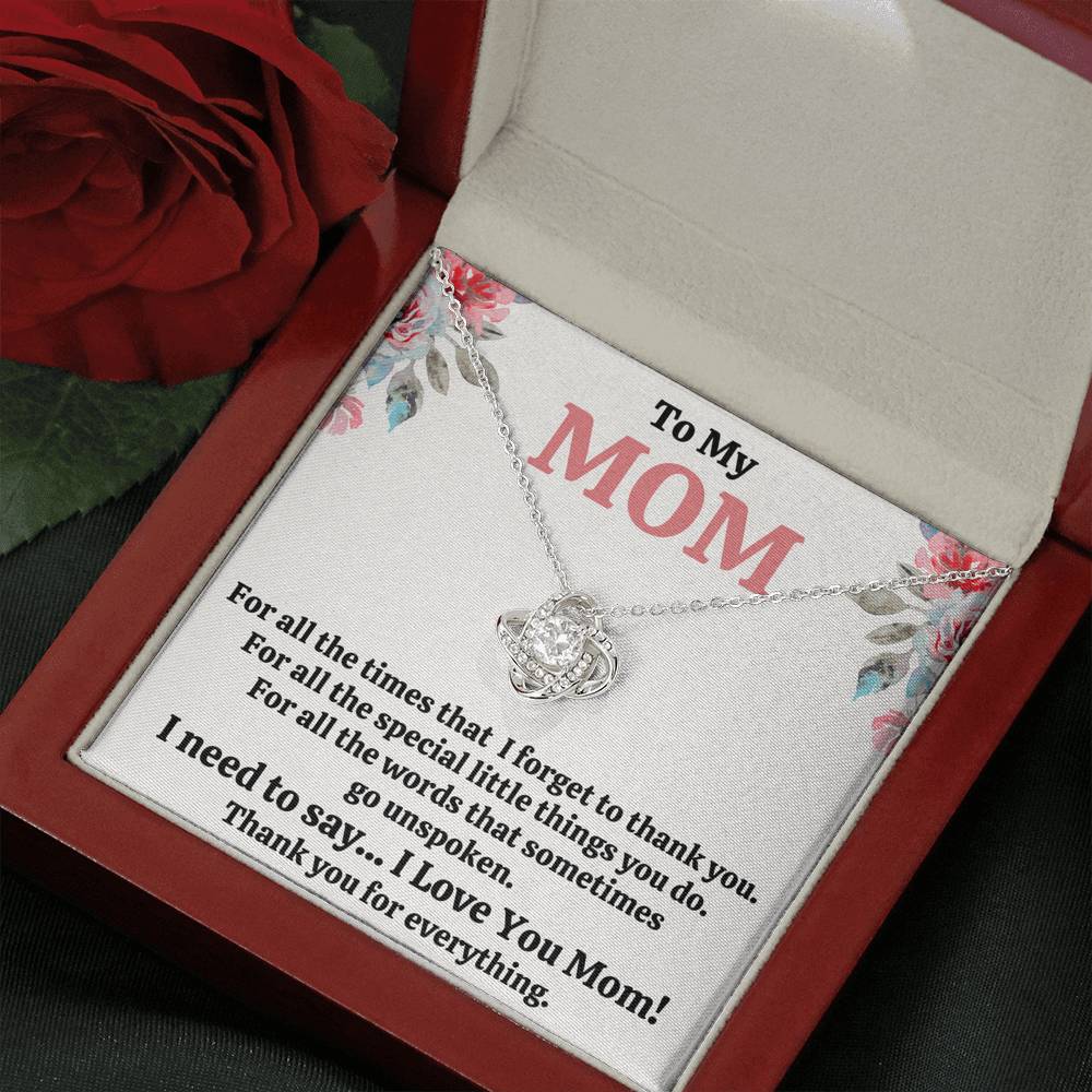 TO MY MOM "FOR ALL" LOVE KNOT NECKLACE GIFT SET - ON CLOUD NINE GIFTS