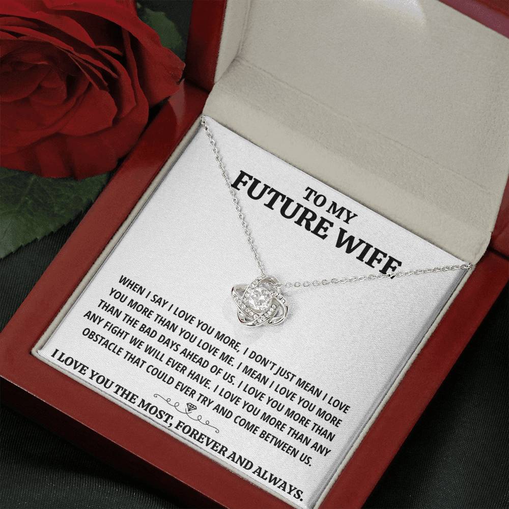 TO MY FUTURE WIFE "THE MOST - WHITE" LOVE KNOT NECKLACE GIFT SET - ON CLOUD NINE GIFTS