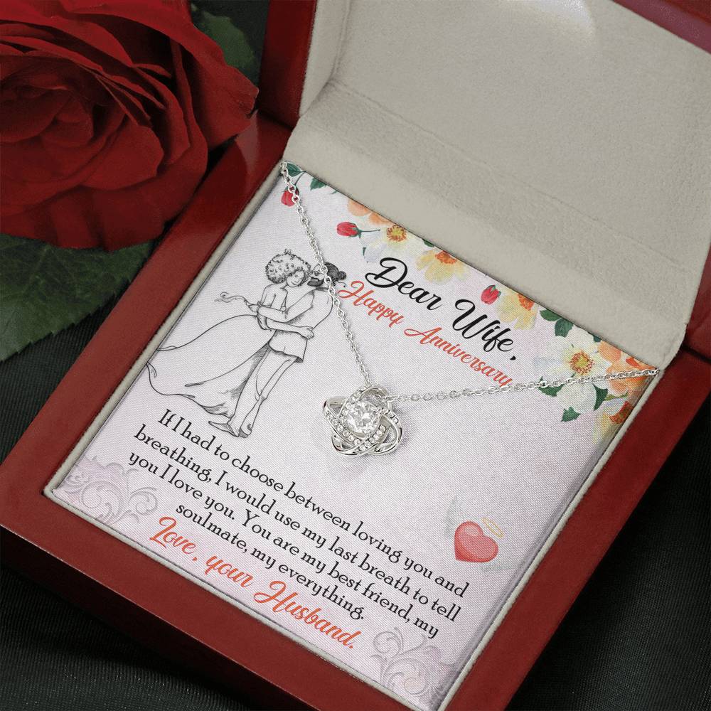 DEAR WIFE "BREATHING" LOVE KNOT NECKLACE ANNIVERSARY GIFT SET - ON CLOUD NINE GIFTS