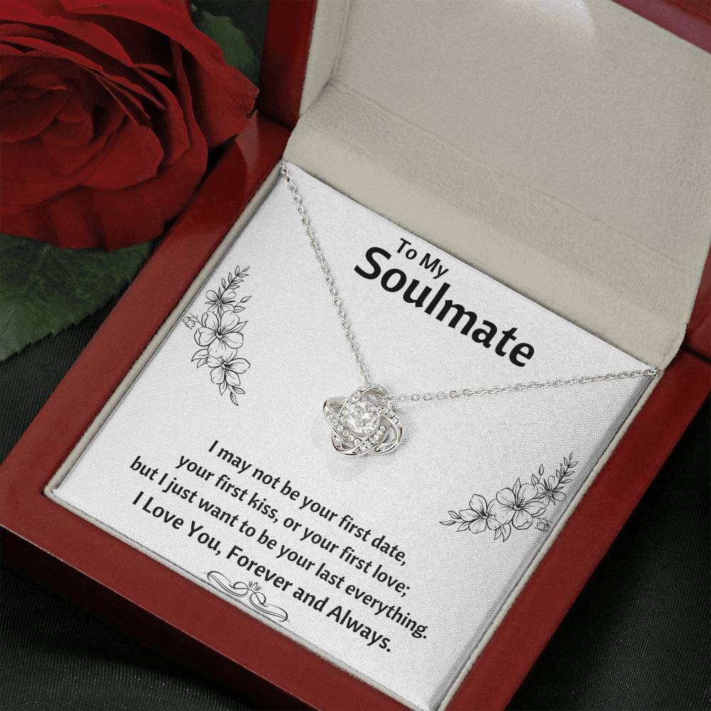 TO MY SOULMATE "LAST EVERYTHING - FLOWERS" LOVE KNOT NECKLACE GIFT SET - ON CLOUD NINE GIFTS