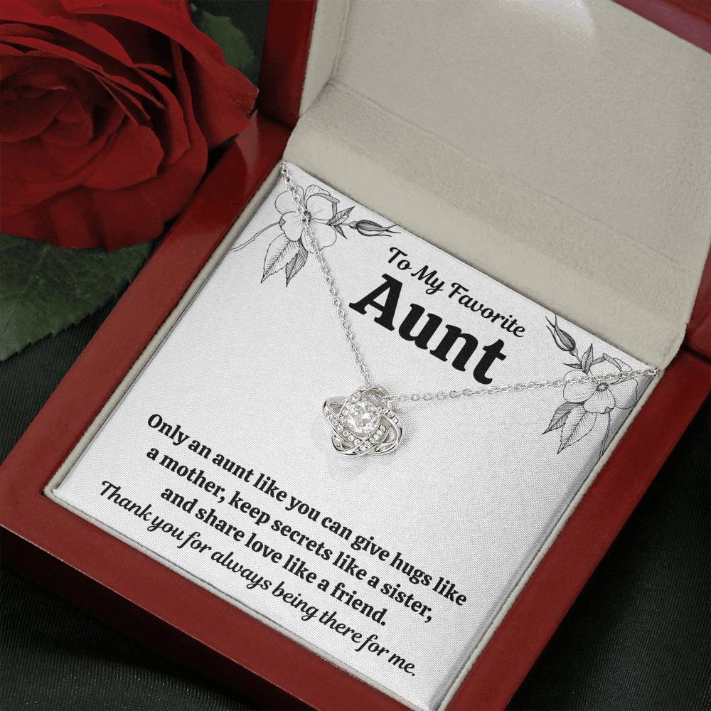 TO MY FAV AUNT "LIKE" LOVE KNOT NECKLACE GIFT SET - ON CLOUD NINE GIFTS