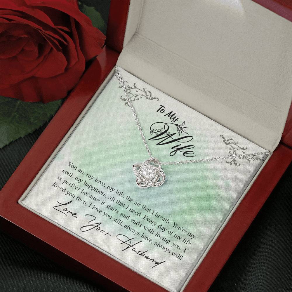 TO MY WIFE "ALL THAT I NEED" LOVE KNOT NECKLACE GIFT SET - ON CLOUD NINE GIFTS