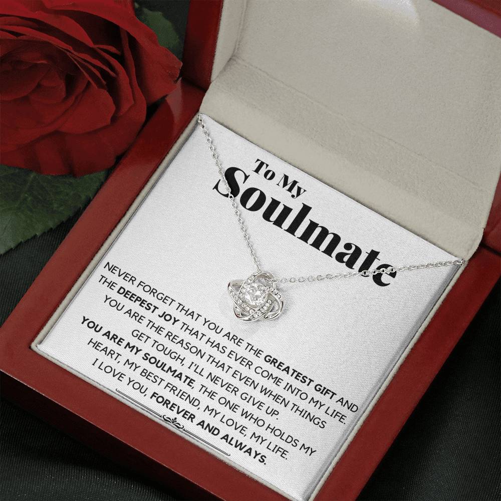TO MY SOULMATE DEEPEST JOY LOVE KNOT NECKLACE GIFT SET - ON CLOUD NINE GIFTS