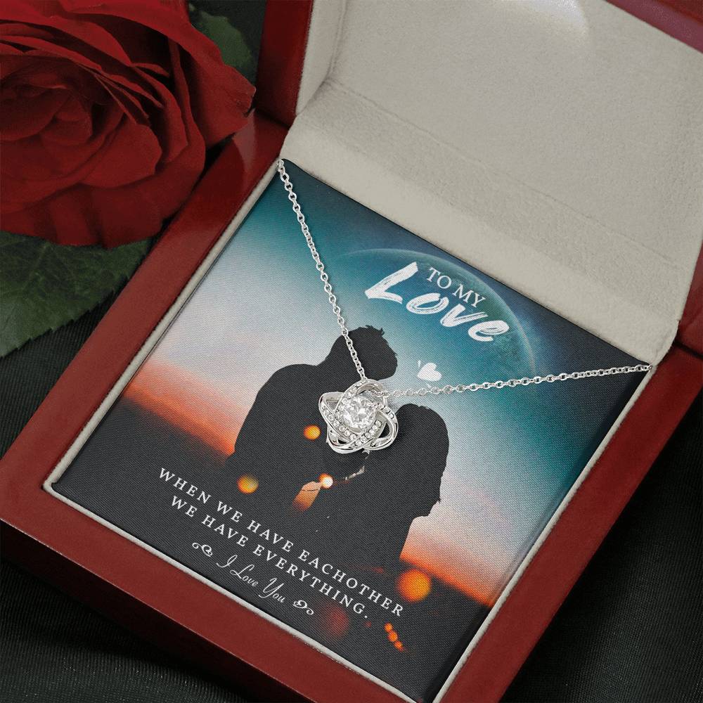 TO MY LOVE "EVERYTHING-PB" LOVE KNOT NECKLACE GIFT SET - ON CLOUD NINE GIFTS