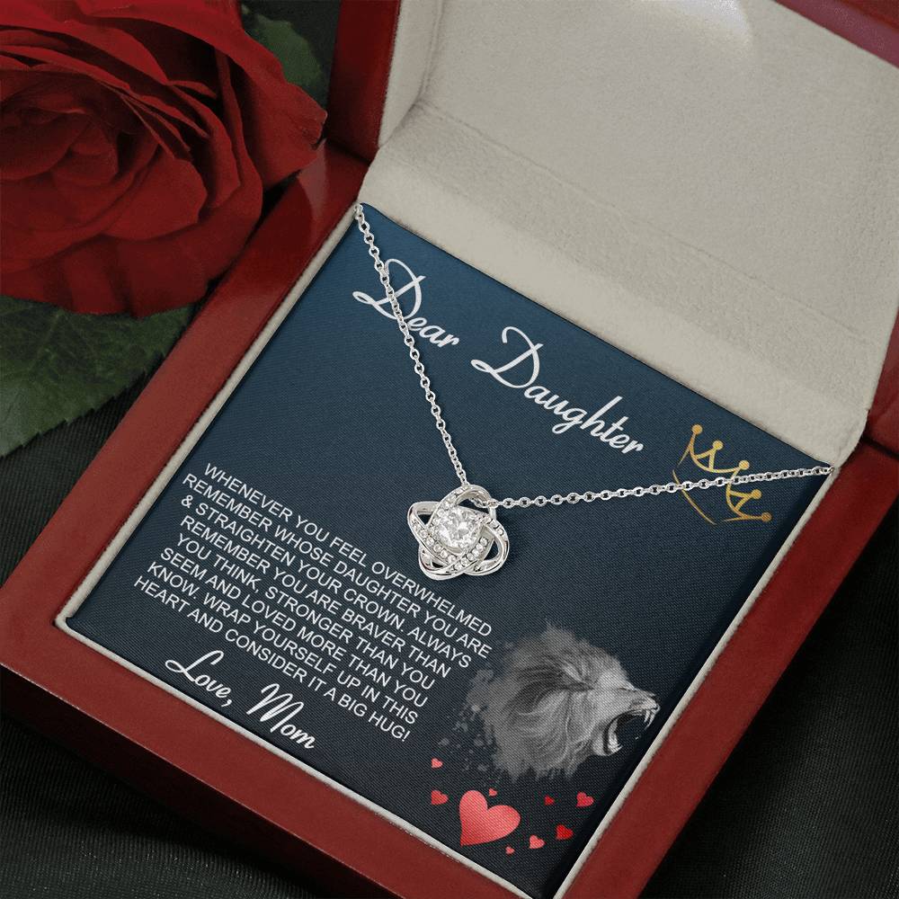 DEAR DAUGHTER "CROWN" LOVE KNOT NECKLACE GIFT SET - ON CLOUD NINE GIFTS