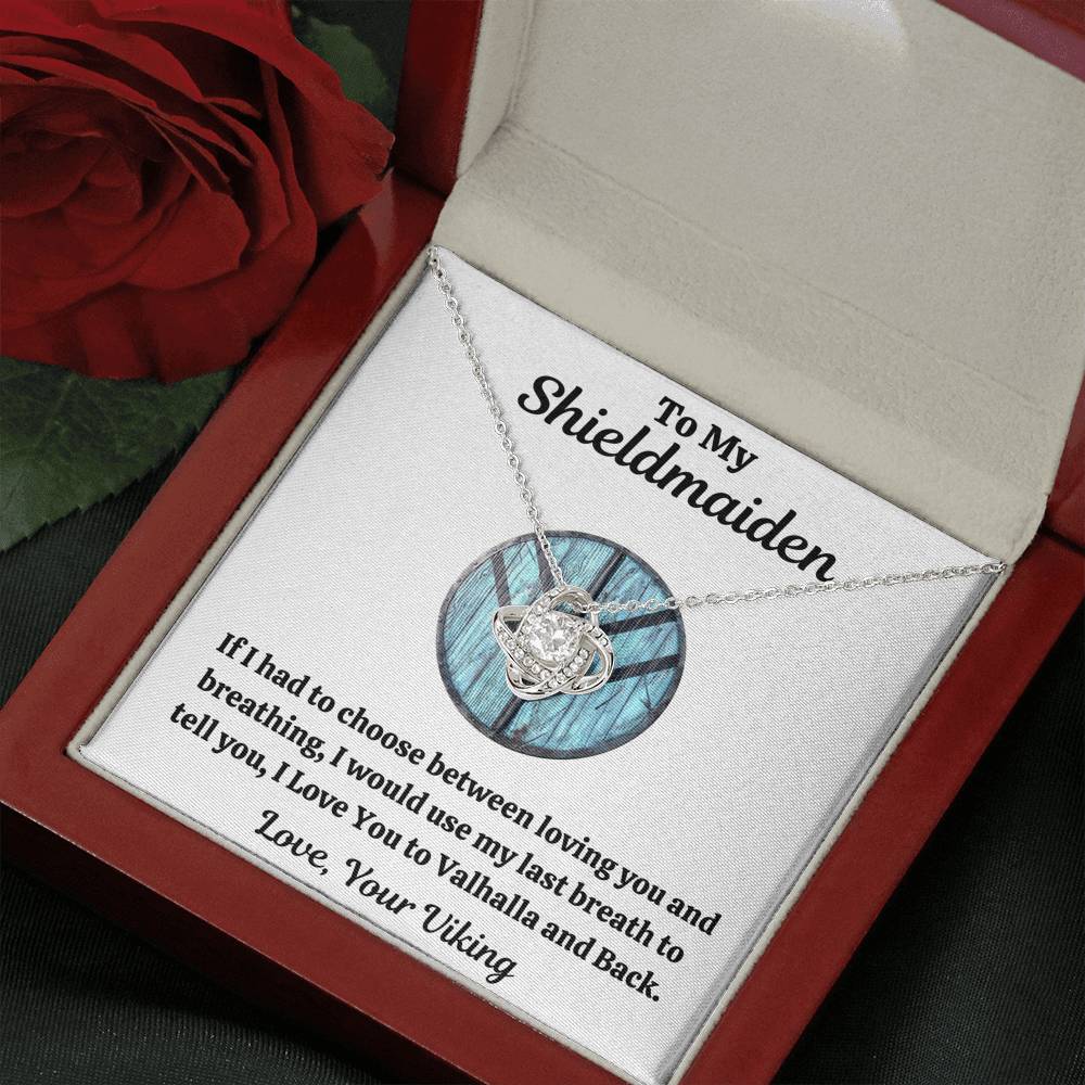 TO MY SHIELDMAIDEN "BREATHING - BLUE" LOVE KNOT NECKLACE GIFT SET - ON CLOUD NINE GIFTS