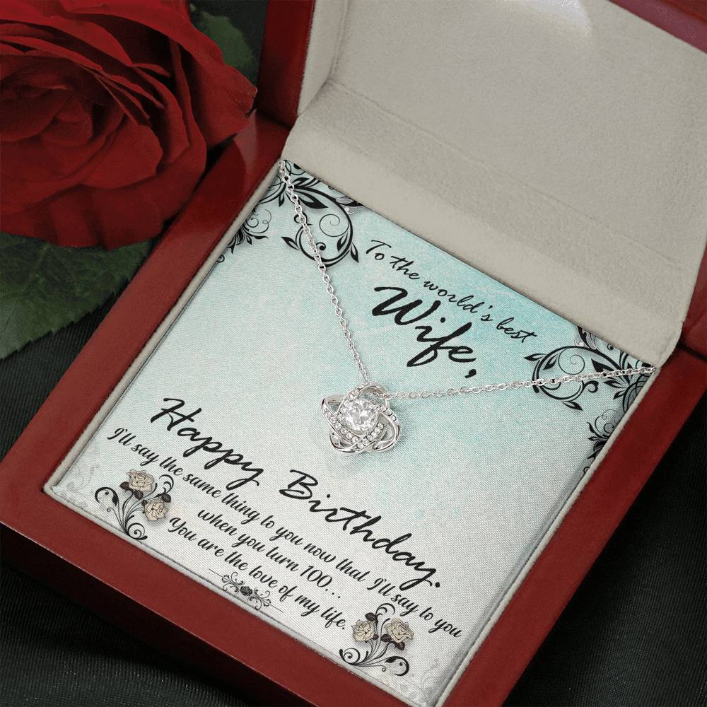 TO MY WIFE "HUNDRED" LOVE KNOT NECKLACE GIFT SET - ON CLOUD NINE GIFTS