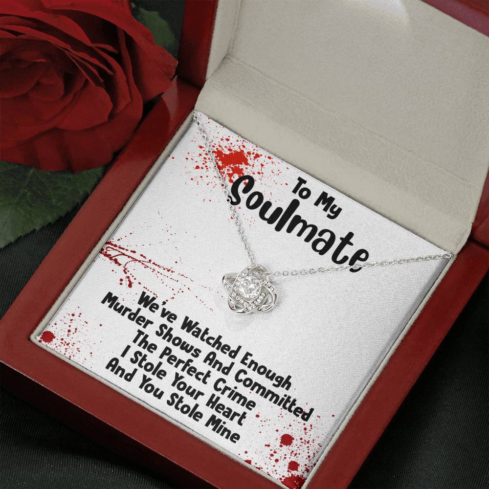TO MY SOULMATE MURDER SHOWS LOVE KNOT NECKLACE GIFT SET - ON CLOUD NINE GIFTS