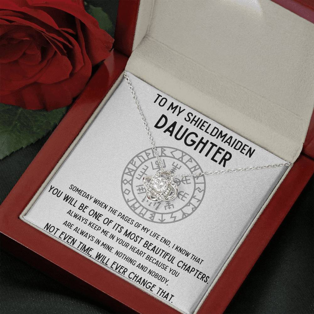 TO MY SHIELDMAIDEN DAUGHTER "CHAPTERS" LOVE KNOT NECKLACE GIFT SET - ON CLOUD NINE GIFTS