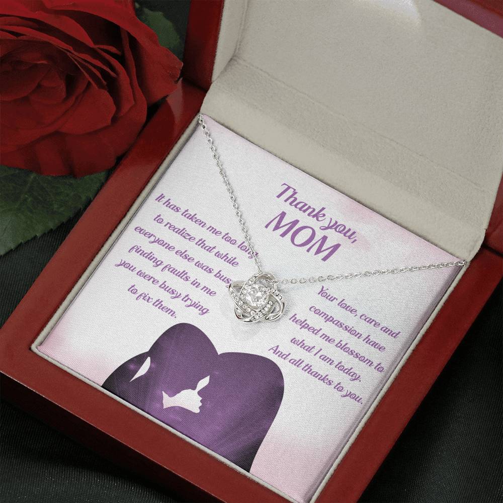 THANK YOU MOM "BLOSSOM PB" LOVE KNOT NECKLACE GIFT SET - ON CLOUD NINE GIFTS