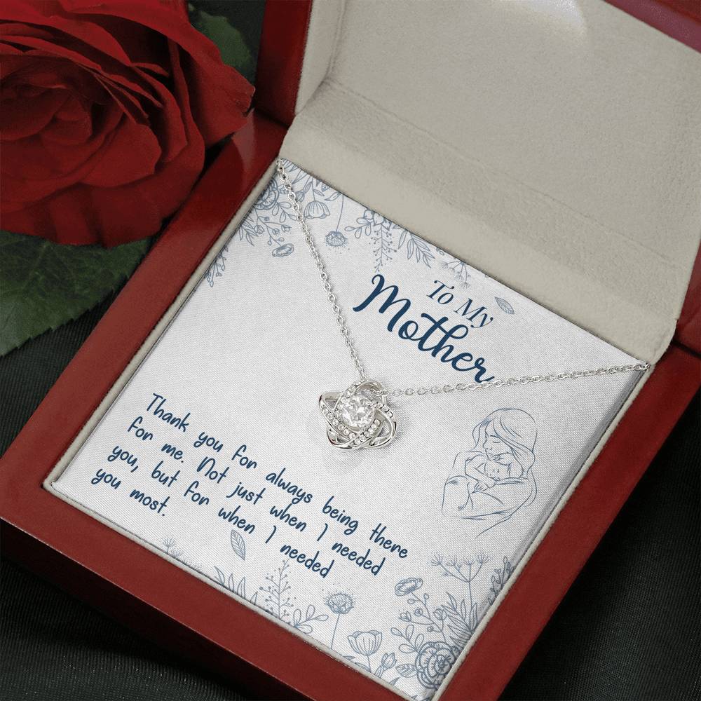 TO MY MOTHER "NEEDED-SO" LOVE KNOT NECKLACE GIFT SET - ON CLOUD NINE GIFTS