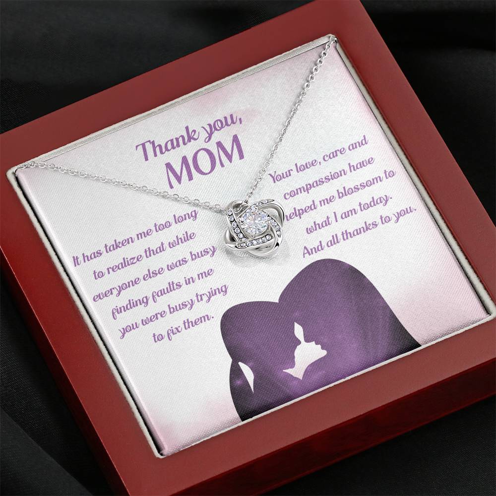 THANK YOU MOM "BLOSSOM PB" LOVE KNOT NECKLACE GIFT SET - ON CLOUD NINE GIFTS