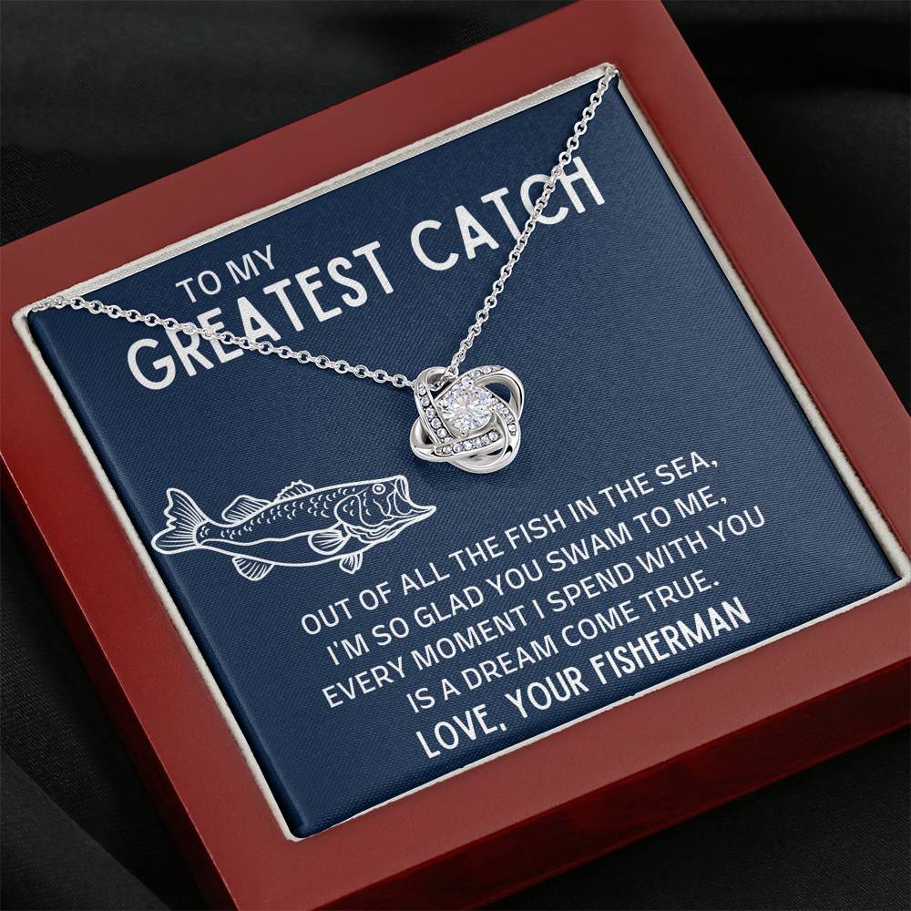 TO MY GREATEST CATCH "FISH IN THE SEA" LOVE KNOT NECKLACE GIFT SET - ON CLOUD NINE GIFTS