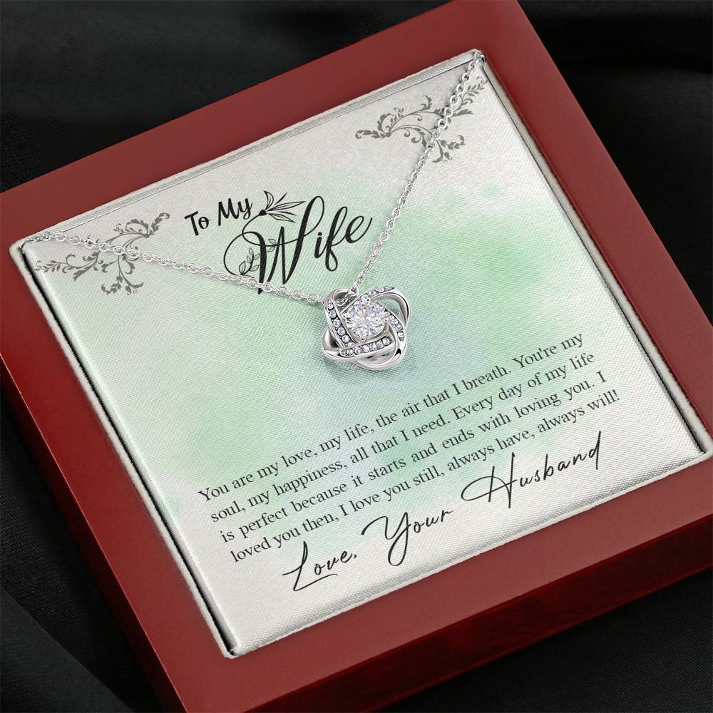 TO MY WIFE "ALL THAT I NEED" LOVE KNOT NECKLACE GIFT SET - ON CLOUD NINE GIFTS