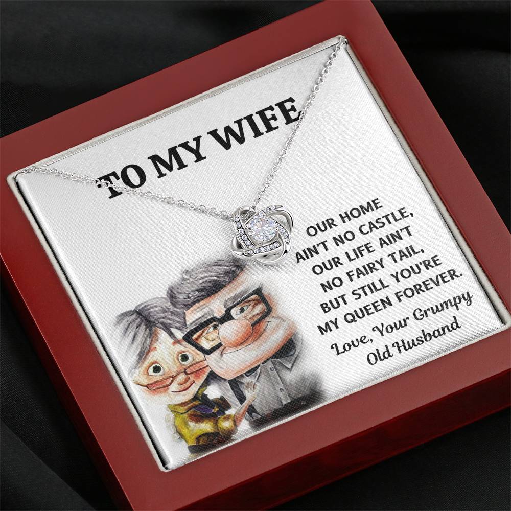 TO MY WIFE "CASTLE - UP" LOVE KNOT NECKLACE GIFT SET - ON CLOUD NINE GIFTS