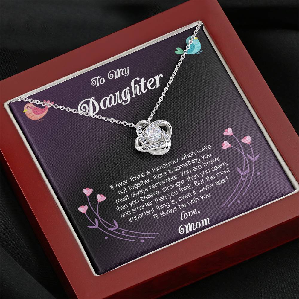 TO MY DAUGHTER FROM MOM "APART" LOVE KNOT NECKLACE GIFT SET - ON CLOUD NINE GIFTS