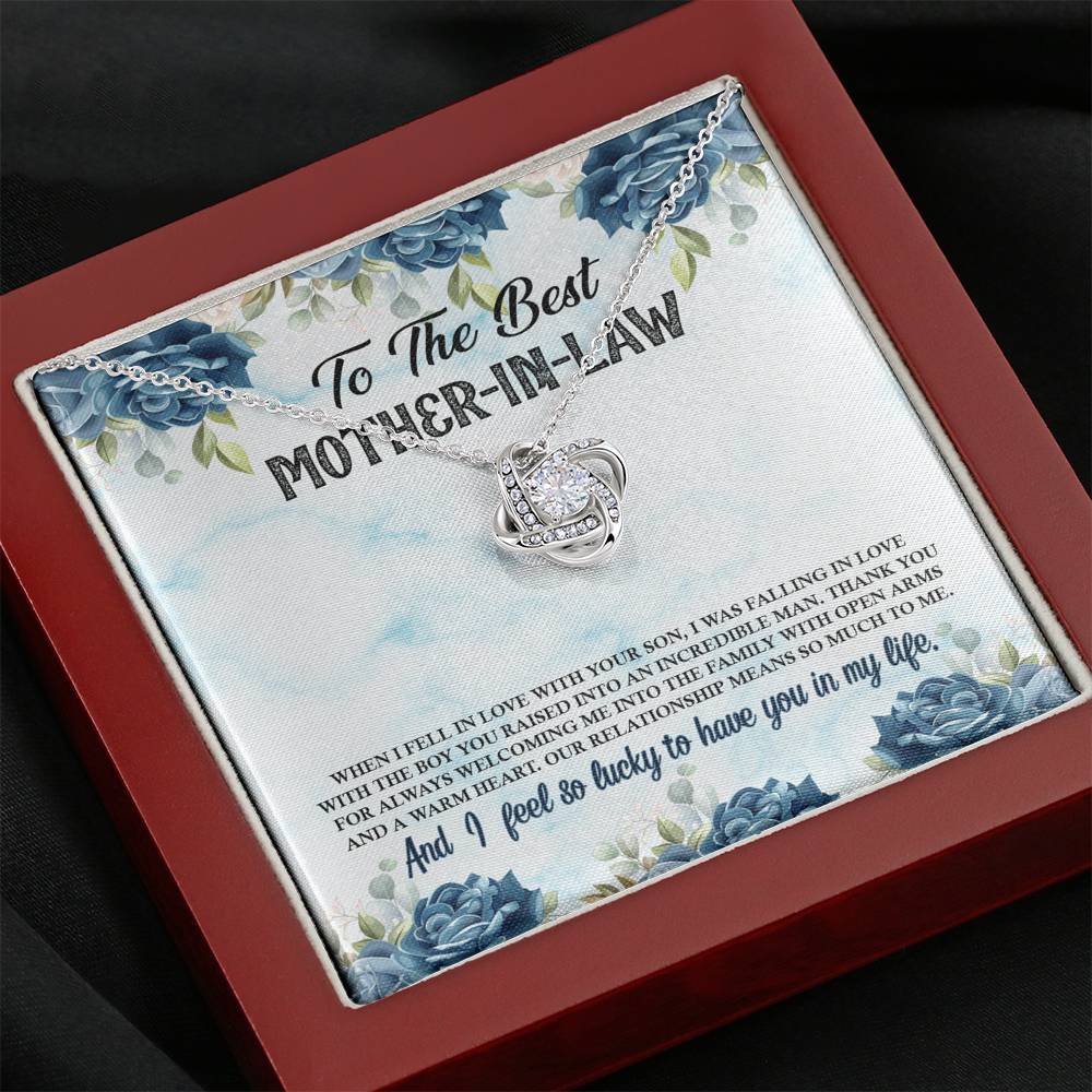 TO MY MOTHER IN LAW "LUCKY-SO" LOVE KNOT NECKLACE GIFT SET - ON CLOUD NINE GIFTS