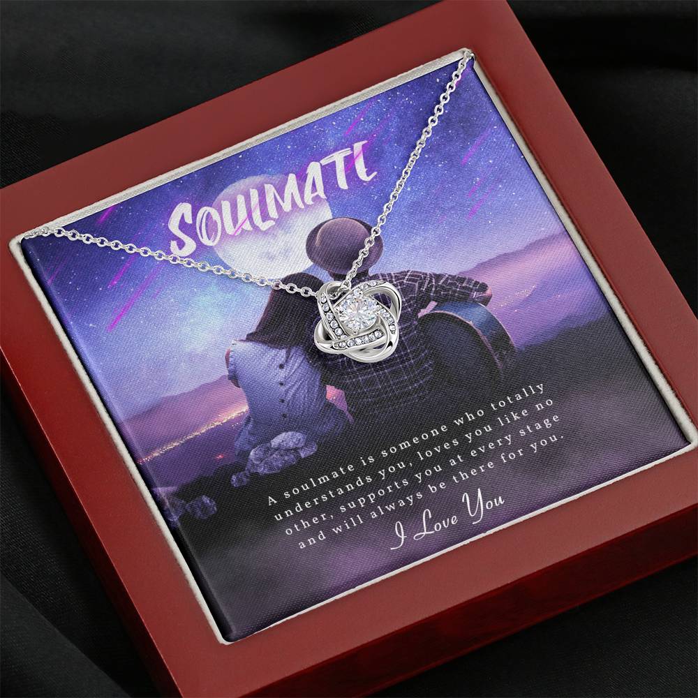 TO MY SOULMATE "SOMEONE-PB" LOVE KNOT NECKLACE GIFT SET - ON CLOUD NINE GIFTS