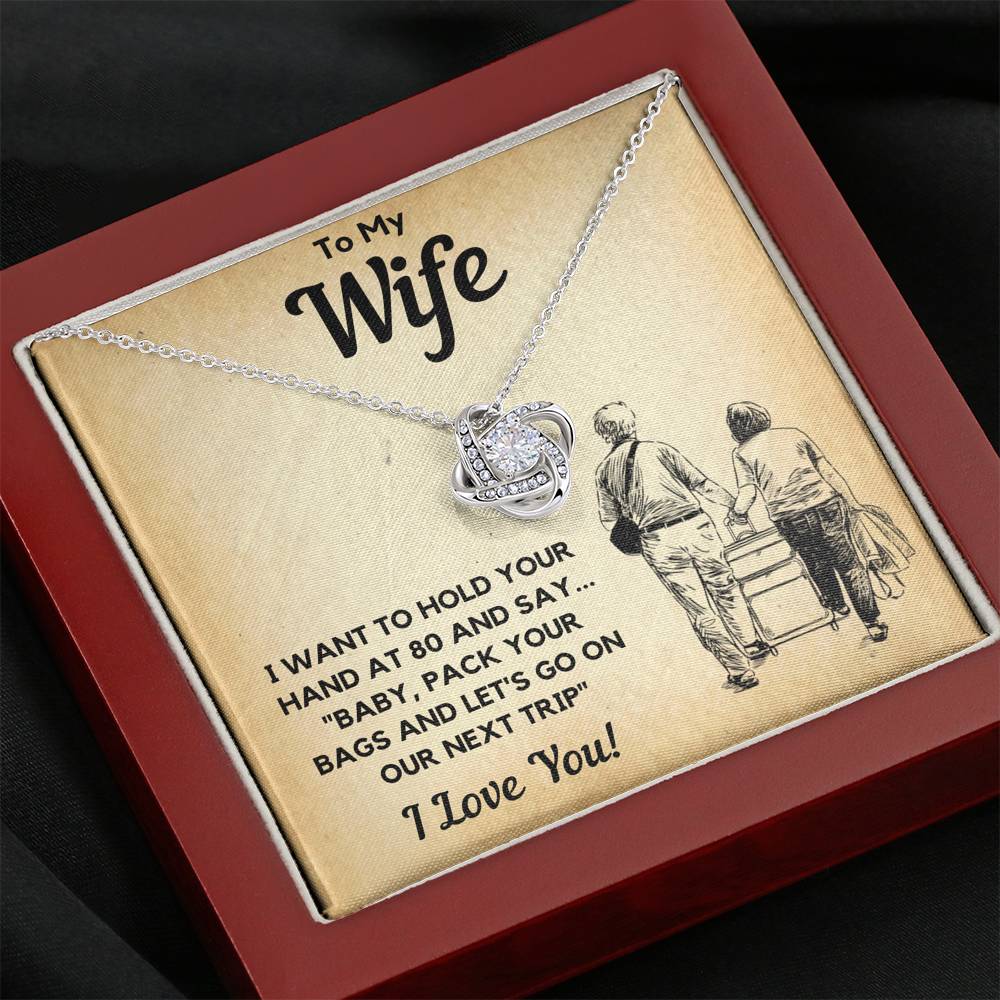 TO MY WIFE BAGS LOVE KNOT NECKLACE GIFT SET - ON CLOUD NINE GIFTS