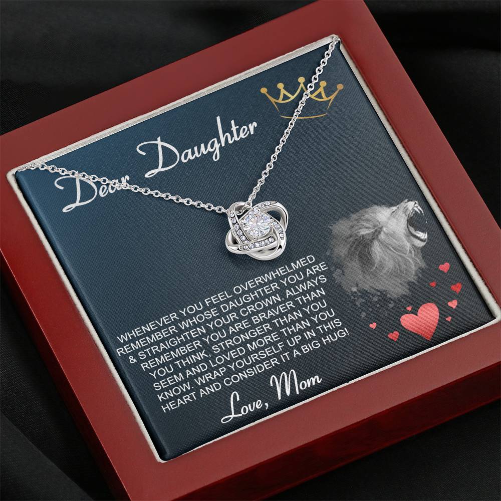 DEAR DAUGHTER "CROWN" LOVE KNOT NECKLACE GIFT SET - ON CLOUD NINE GIFTS