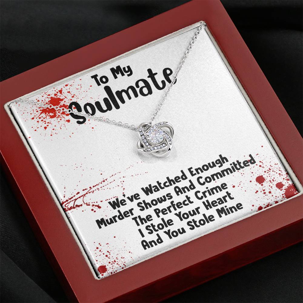 TO MY SOULMATE MURDER SHOWS LOVE KNOT NECKLACE GIFT SET - ON CLOUD NINE GIFTS