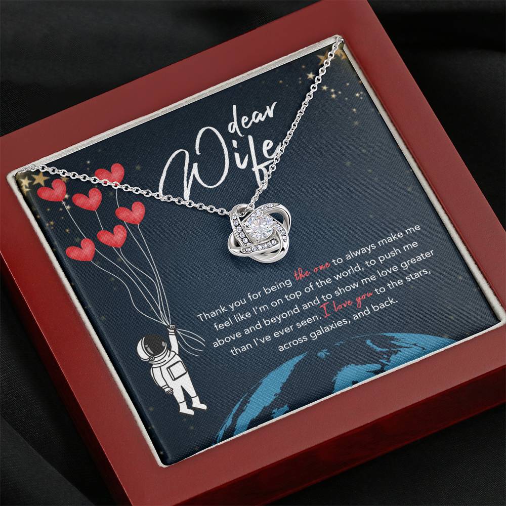 DEAR WIFE "STARS" LOVE KNOT NECKLACE GIFT SET - ON CLOUD NINE GIFTS