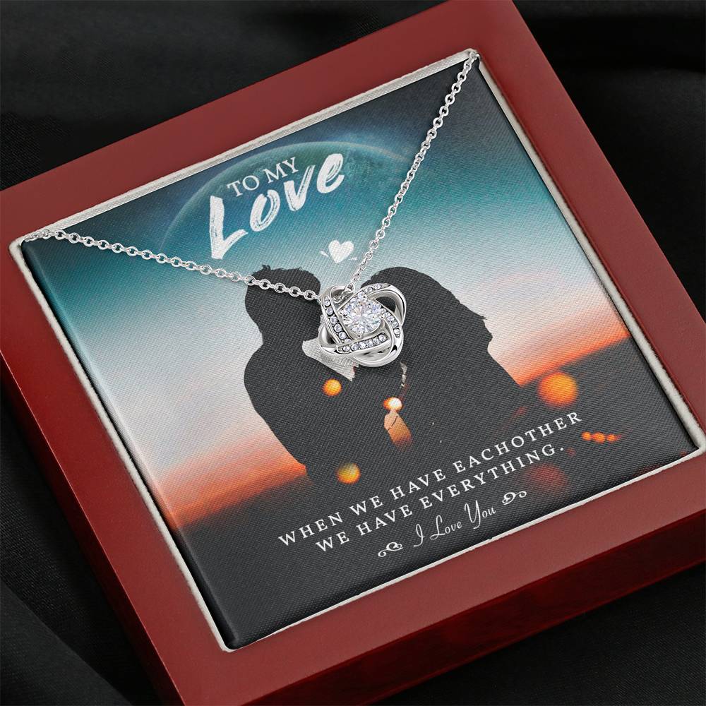 TO MY LOVE "EVERYTHING-PB" LOVE KNOT NECKLACE GIFT SET - ON CLOUD NINE GIFTS