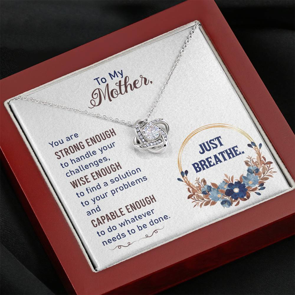 TO MY MOTHER "BREATHE-SO" LOVE KNOT NECKLACE GIFT SET - ON CLOUD NINE GIFTS