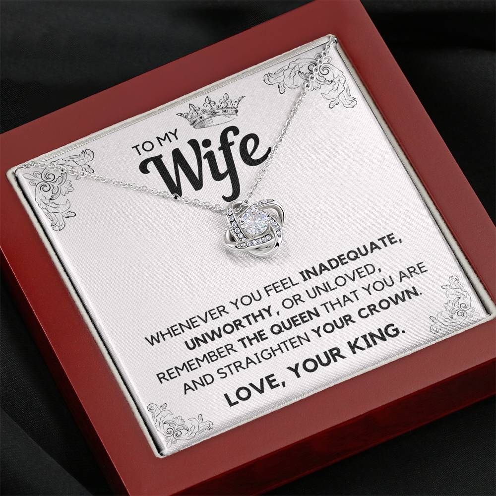 TO MY WIFE CROWN LOVE KNOT NECKLACE GIFT SET - ON CLOUD NINE GIFTS