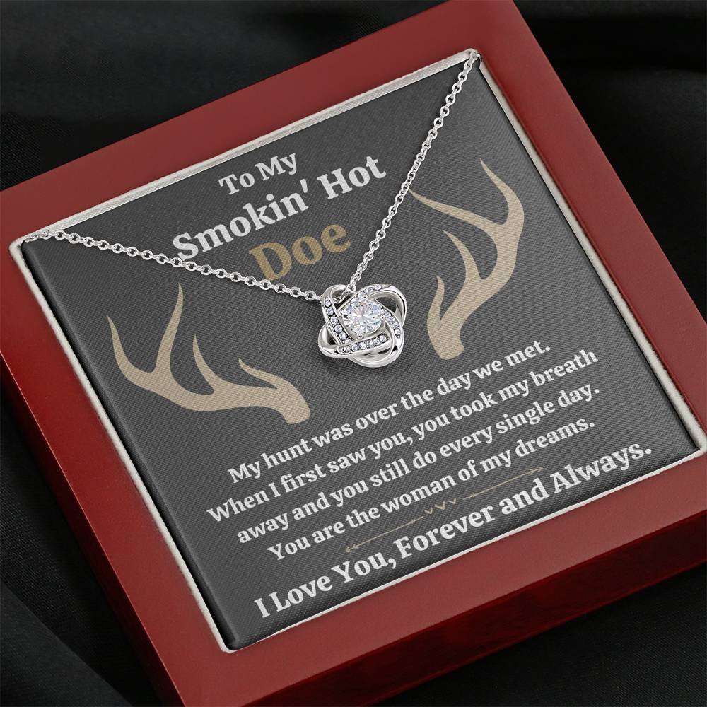 TO MY SMOKIN HOT DOE "DREAMS - DARK" LOVE KNOT NECKLACE GIFT SET - ON CLOUD NINE GIFTS