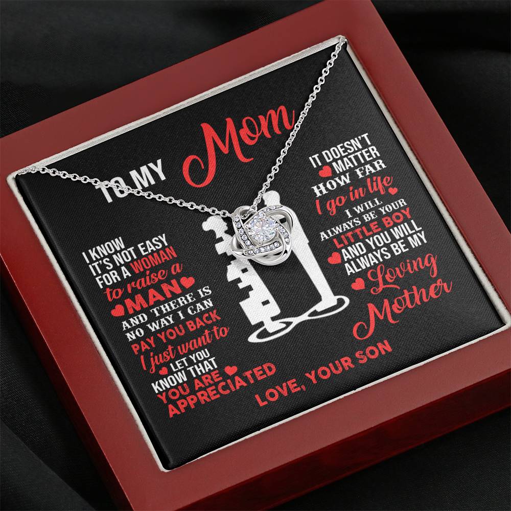 TO MY MOM LITTLE BOY LOVE KNOT NECKLACE GIFT SET - ON CLOUD NINE GIFTS