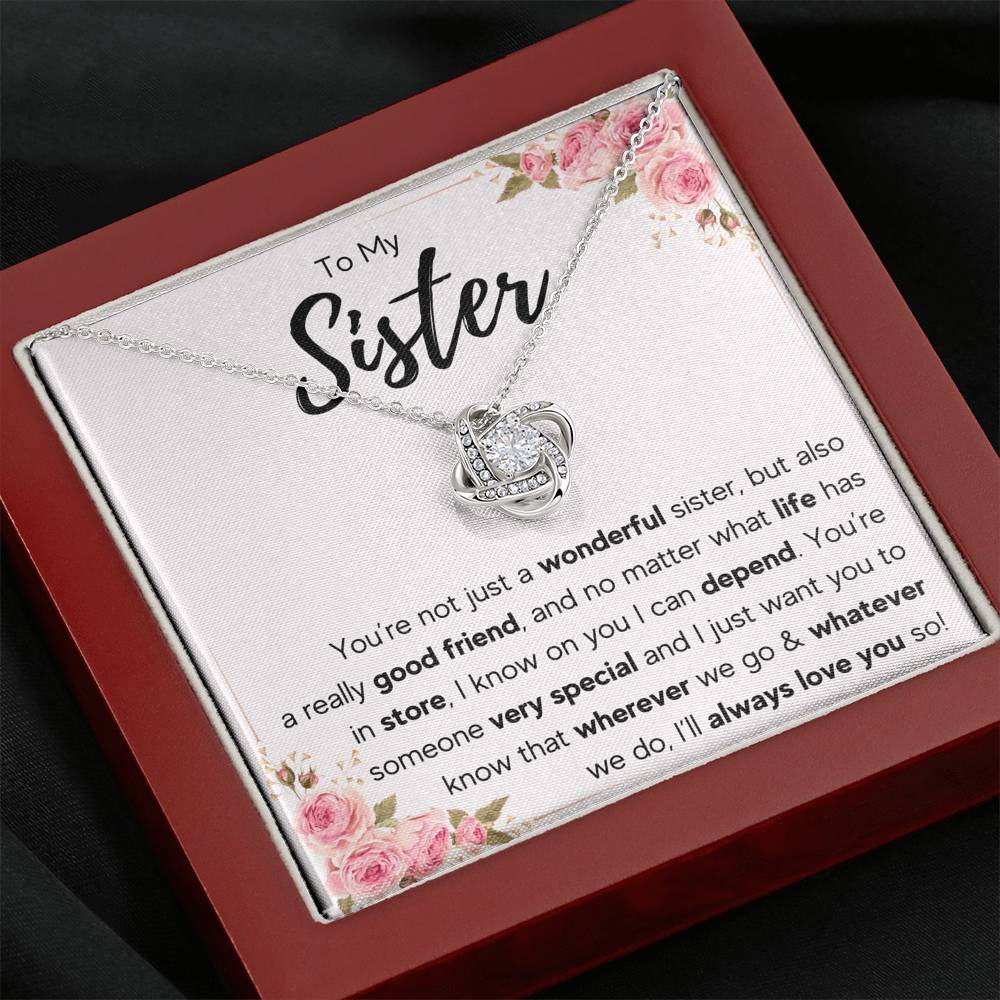 TO MY SISTER LOVE YOU SO LOVE KNOT NECKLACE GIFT SET - ON CLOUD NINE GIFTS
