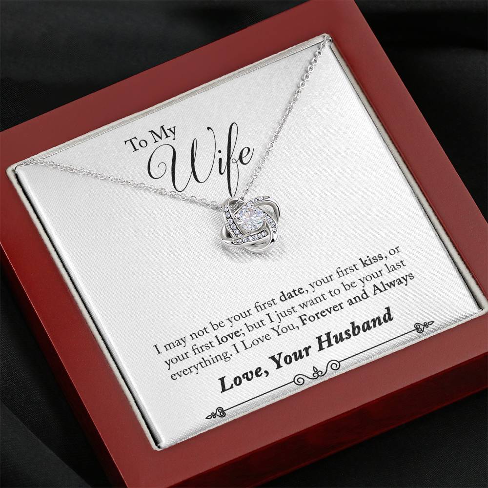 TO MY WIFE "LAST EVERYTHING - SO" LOVE KNOT NECKLACE GIFT SET - ON CLOUD NINE GIFTS