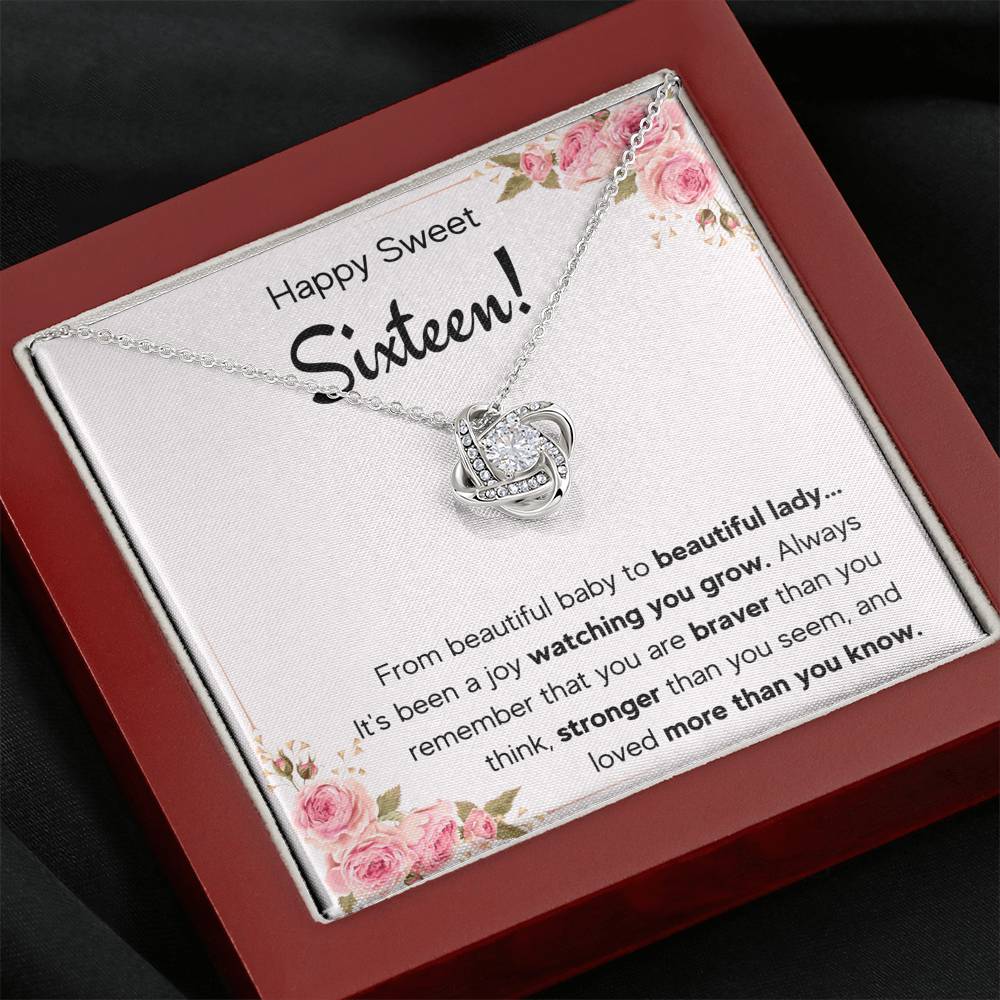 HAPPY SWEET SIXTEEN GROW LOVE KNOT NECKLACE GIFT SET - ON CLOUD NINE GIFTS