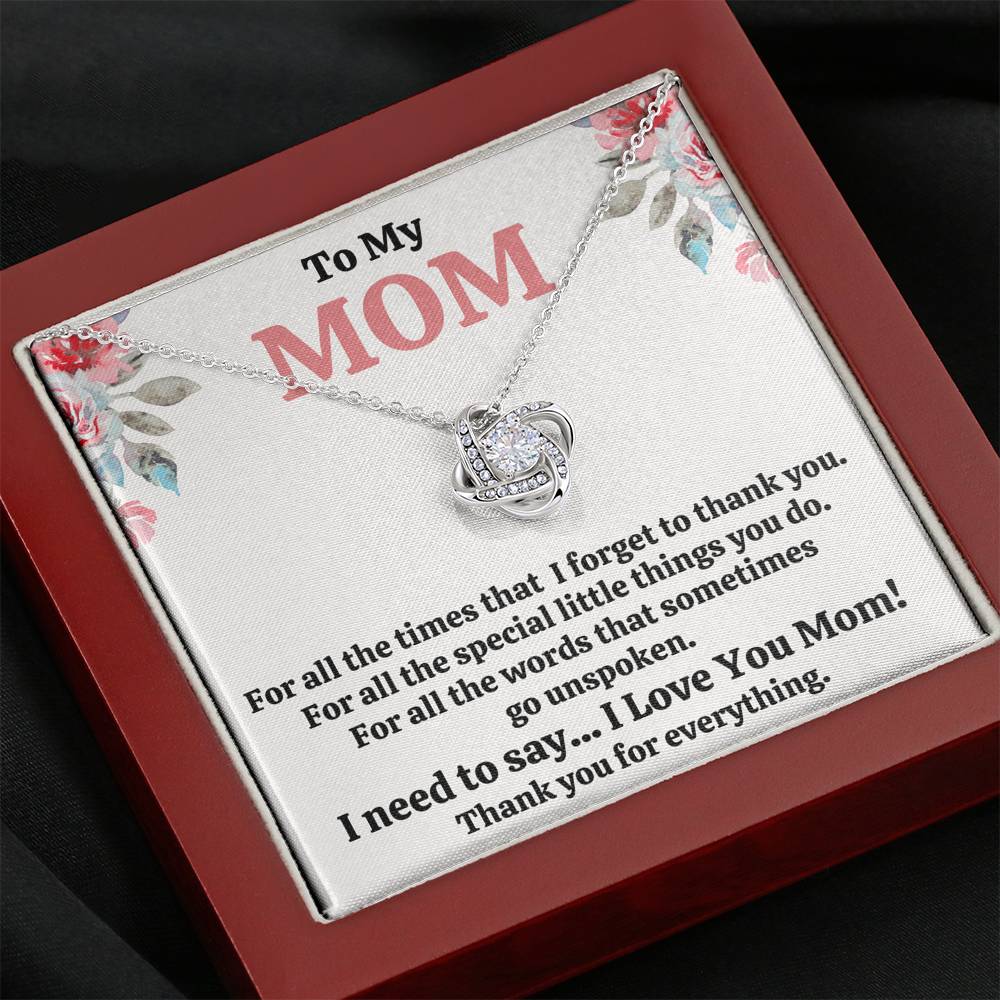 TO MY MOM "FOR ALL" LOVE KNOT NECKLACE GIFT SET - ON CLOUD NINE GIFTS