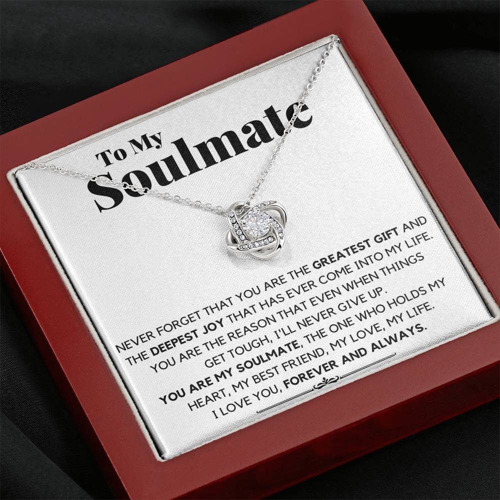 TO MY SOULMATE DEEPEST JOY LOVE KNOT NECKLACE GIFT SET - ON CLOUD NINE GIFTS