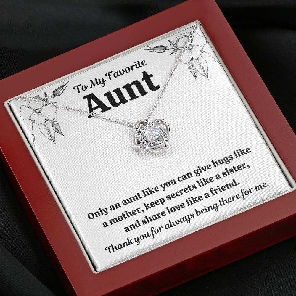 TO MY FAV AUNT "LIKE" LOVE KNOT NECKLACE GIFT SET - ON CLOUD NINE GIFTS